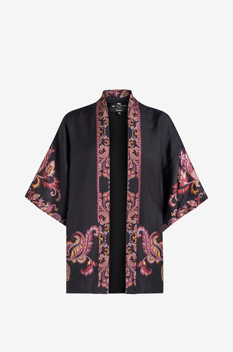 ETRO Kimono en sergé de soie imprimé Paisley Placé Femme MULTICOLORE 1