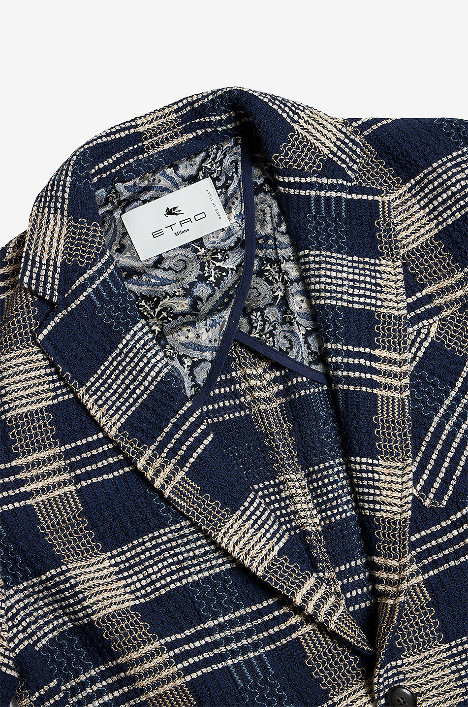 ETRO Single-breasted jacquard knit blazer Men MEDIUM BLUE 6