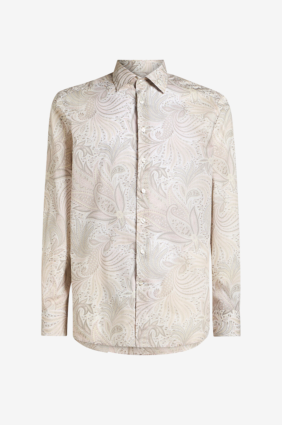ETRO Langarm-Hemd aus Baumwolle mit Paisley Ramage-Print Herren Hellbeige 1