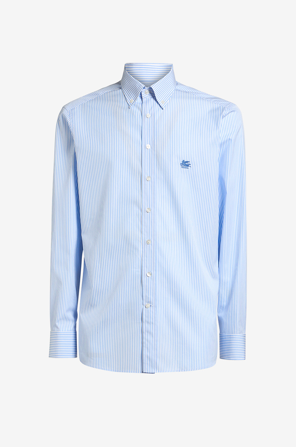 Gestreiftes Langarm-Hemd mit geknöpftem Kragen Pegaso