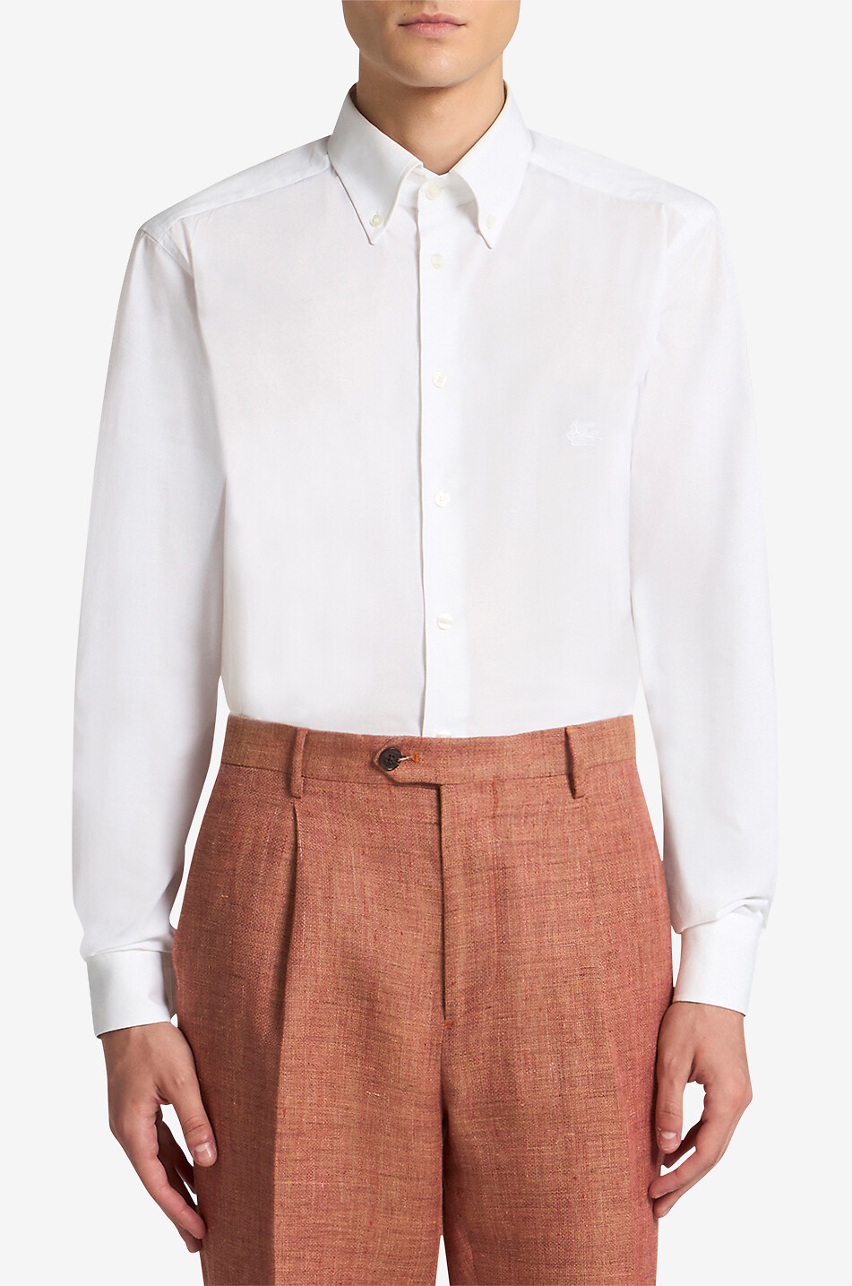 Button-down collar poplin shirt
