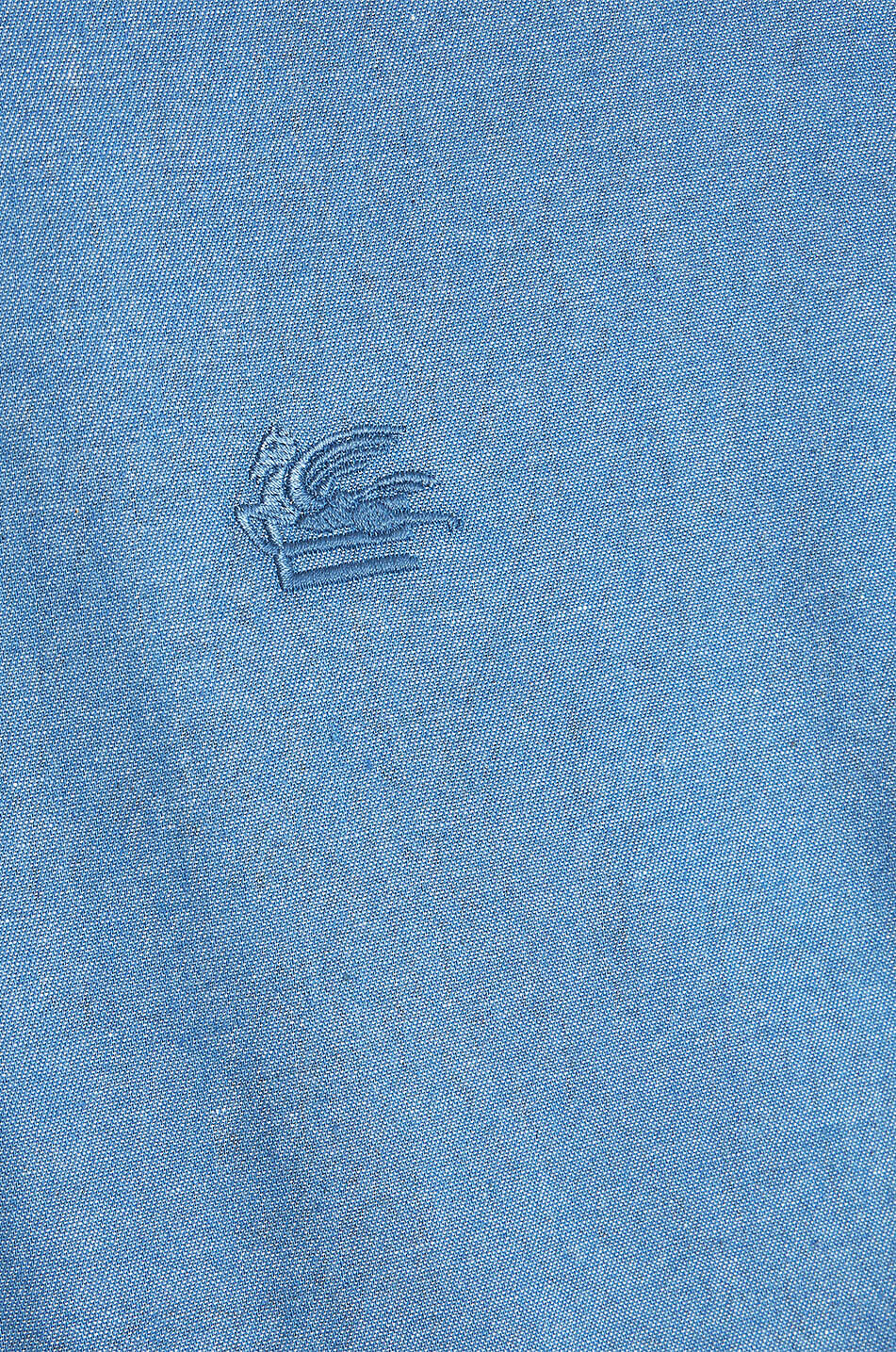 Leichtes Denim-Hemd mit Pegaso-Stickerei