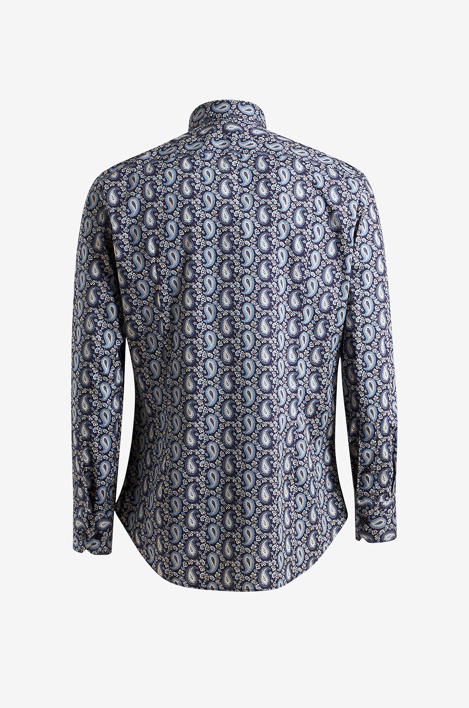 ETRO Paisley printed poplin stretch shirt Men DARK BLUE 2