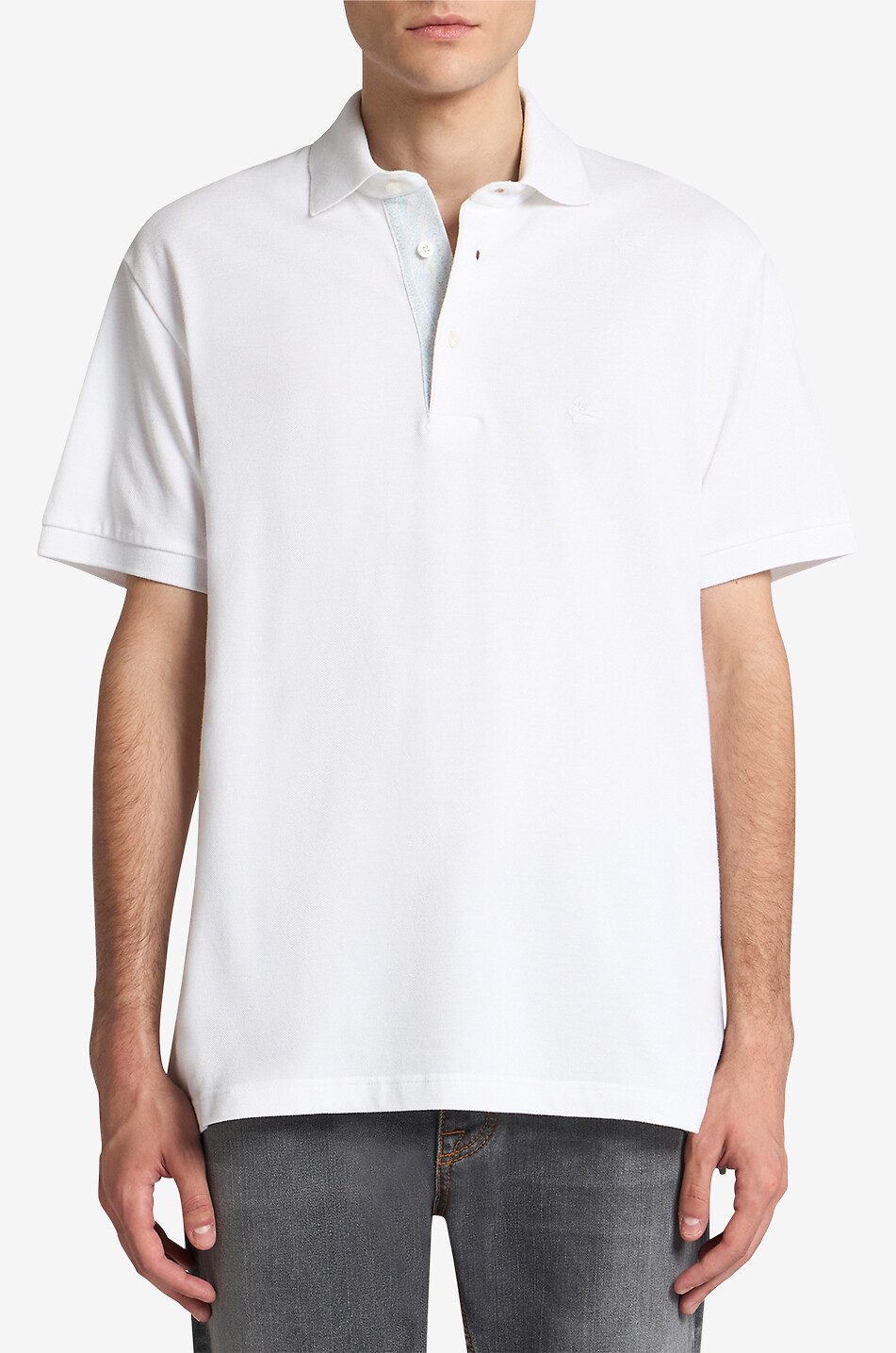 Pegaso embroidered short-sleeved monochrome polo shirt
