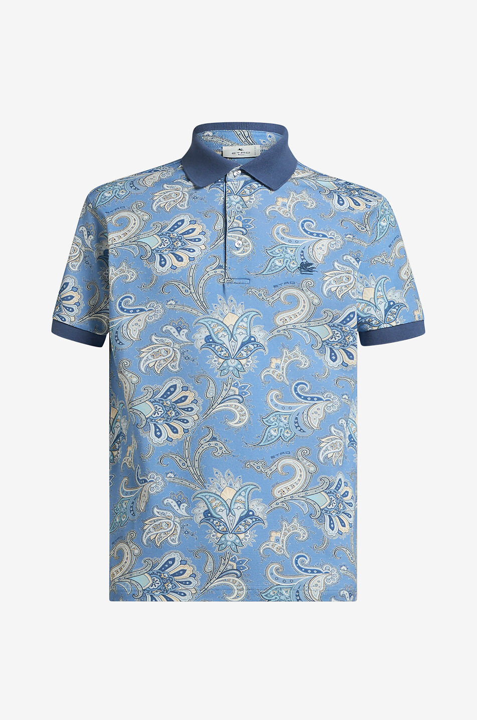 Floral Paisley print adorned short sleeved polo shirt