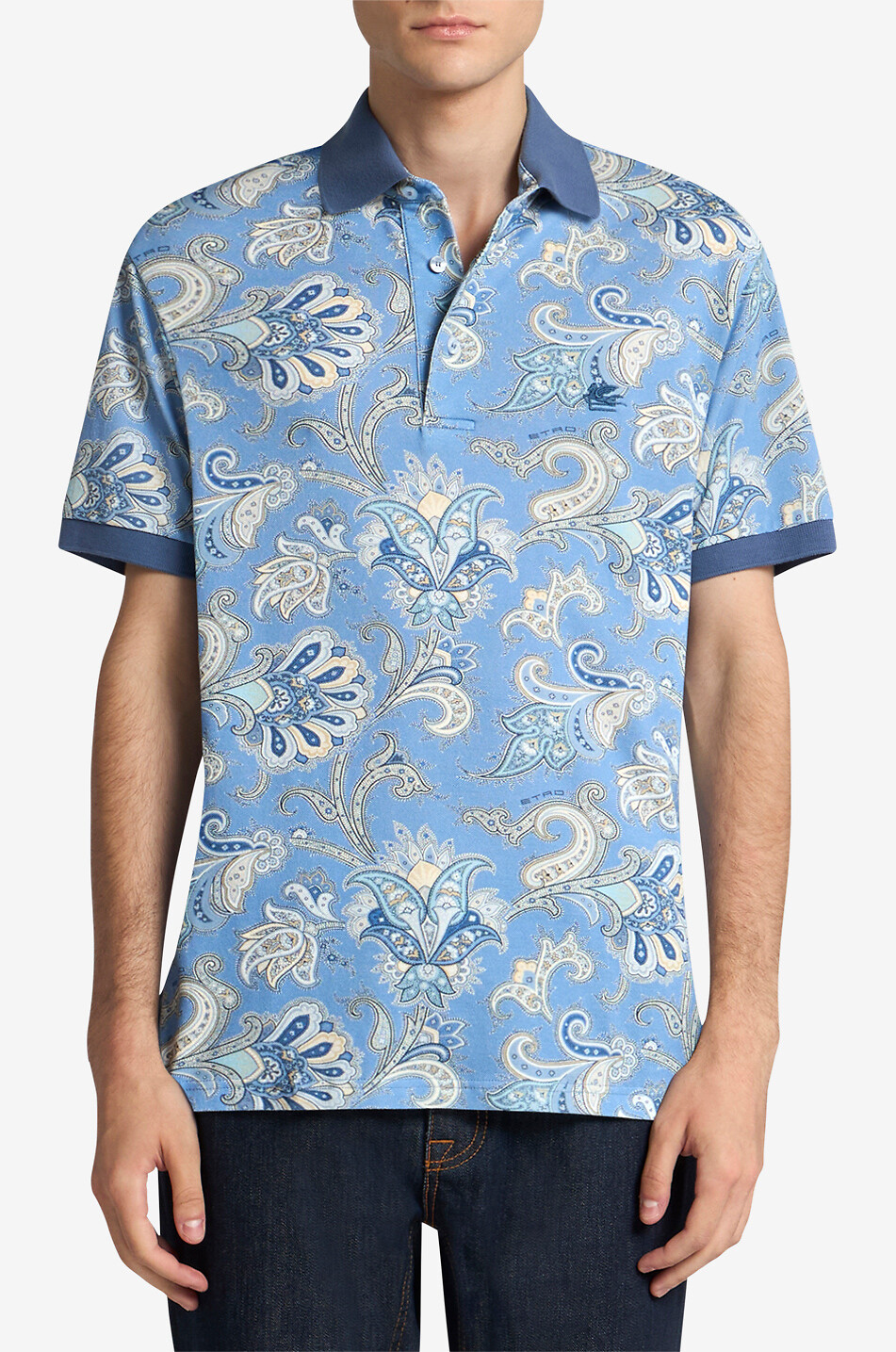 Polo à manches courtes imprimé Paisley floral