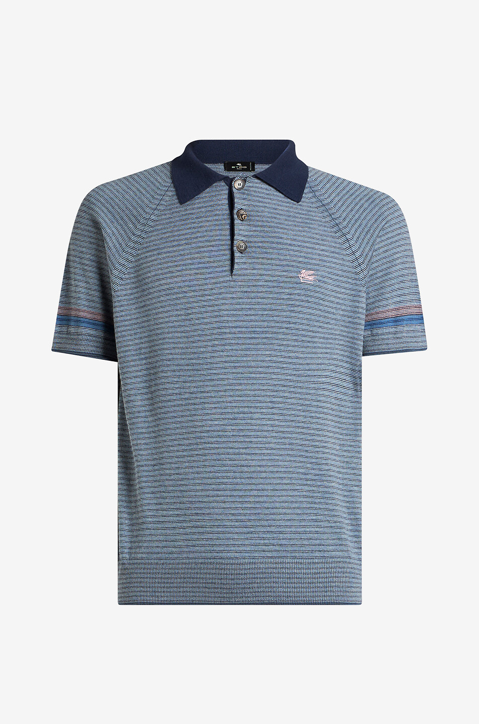 Gestreiftes Jacquard-Strick-Polohemd aus Baumwolle und Kaschmir