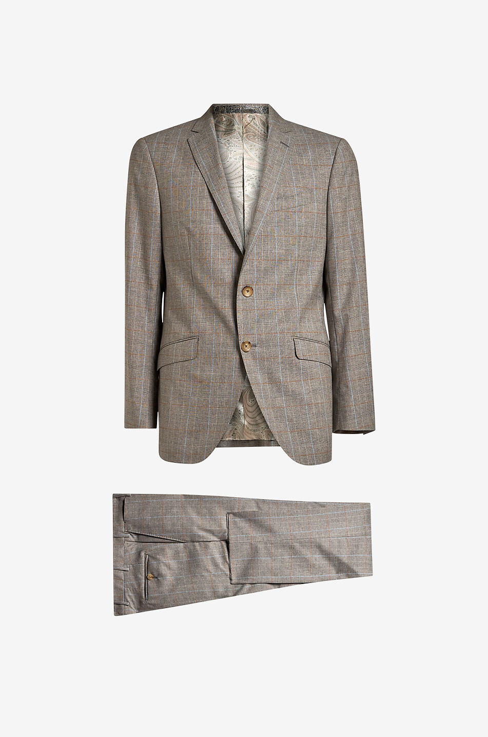 ETRO Zweiteiliger Wollmix-Anzug mit Glencheck-Karos Herren BRAUN 1