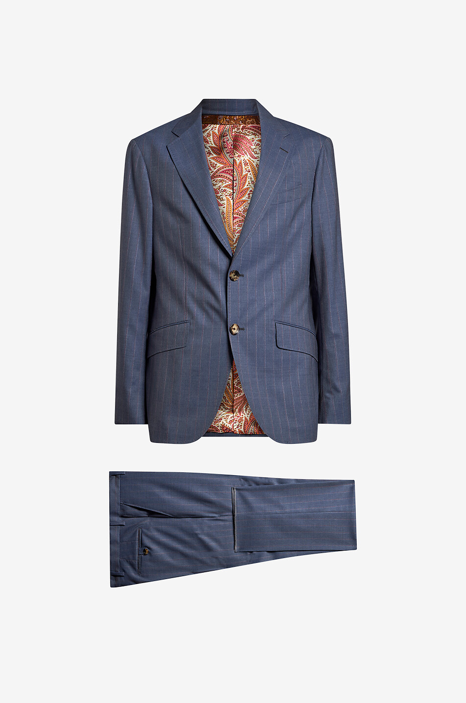 ETRO Zweiteiliger Nadenstreifenanzug aus leichter Woll Herren MITTELBLAU 1