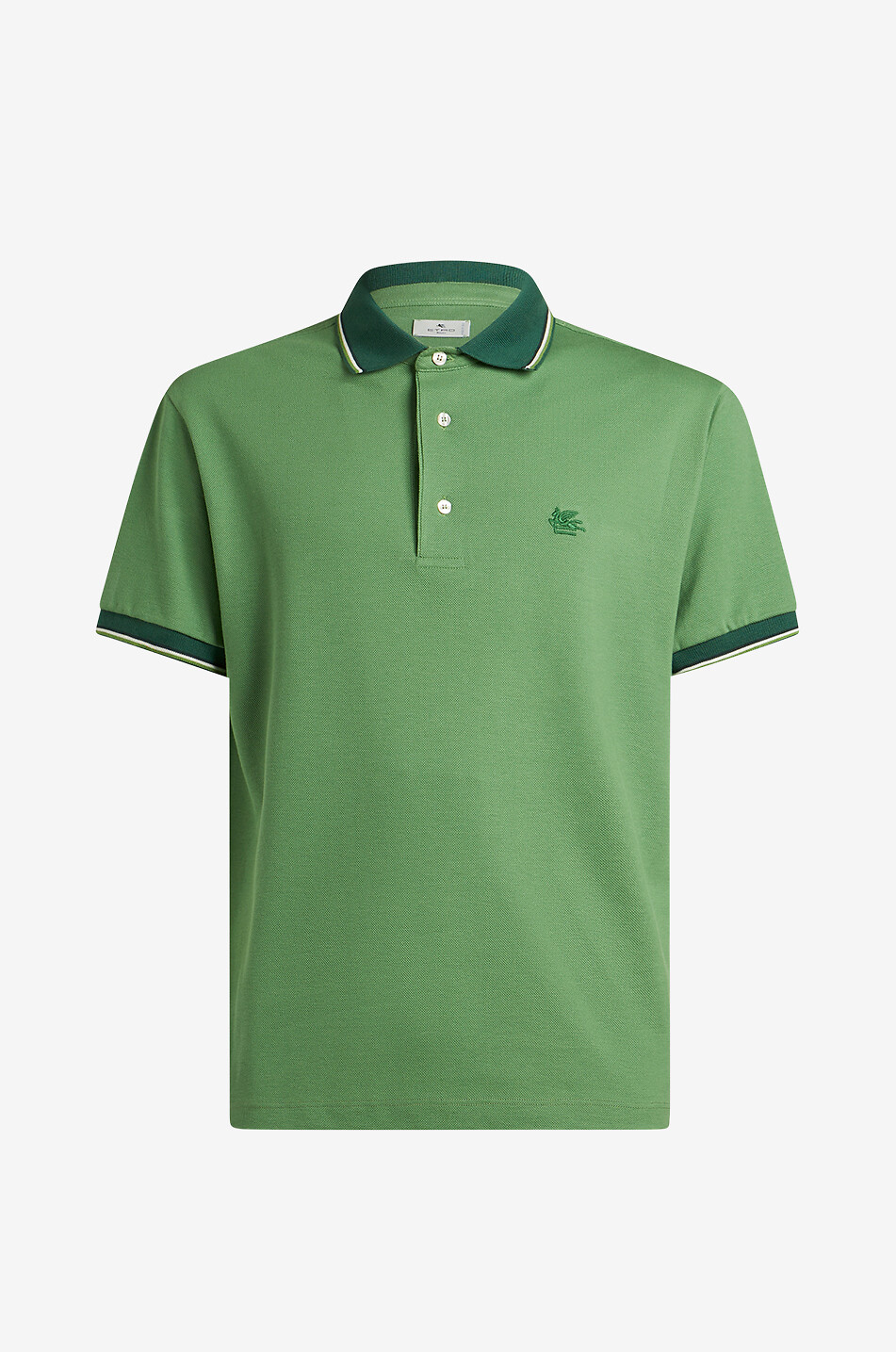 Pegaso short-sleeved polo shirt with stripe trim
