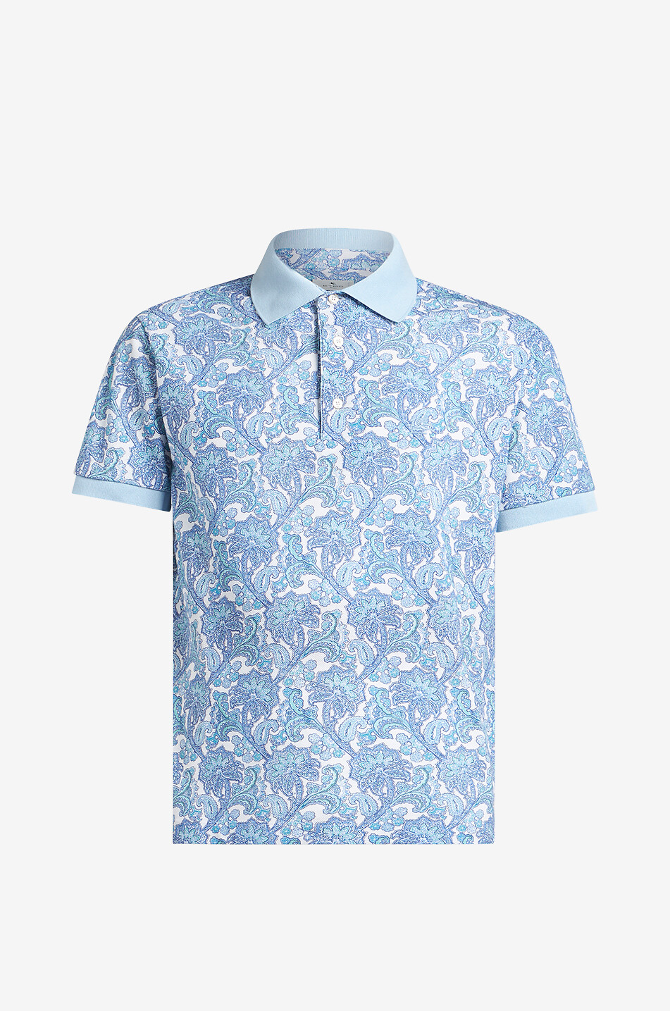 Paisley Florals printed short-sleeved polo shirt