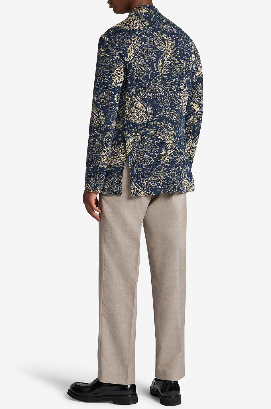 ETRO Paisley patterned double-breasted knit blazer Men MEDIUM BLUE 4