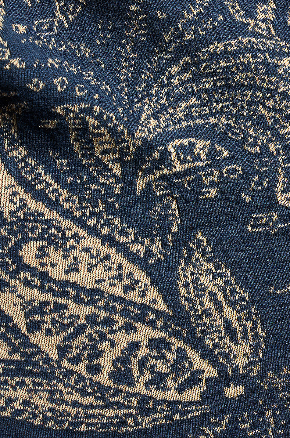 ETRO Paisley patterned double-breasted knit blazer Men MEDIUM BLUE 6