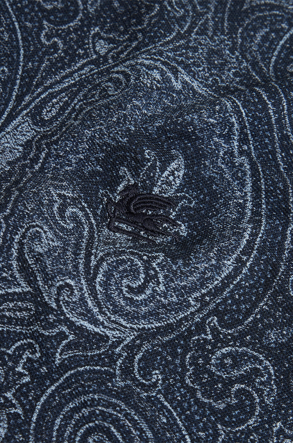 ETRO Baumwoll-Piqué-Polohemd mit kurzen Ärmeln Paisley Ramage Herren DUNKELBLAU 6