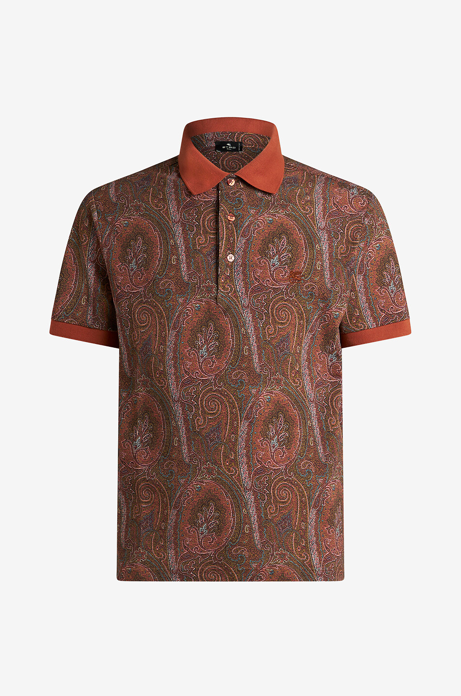 Polo en coton piqué imprimé à manches courtes Paisley Ramage