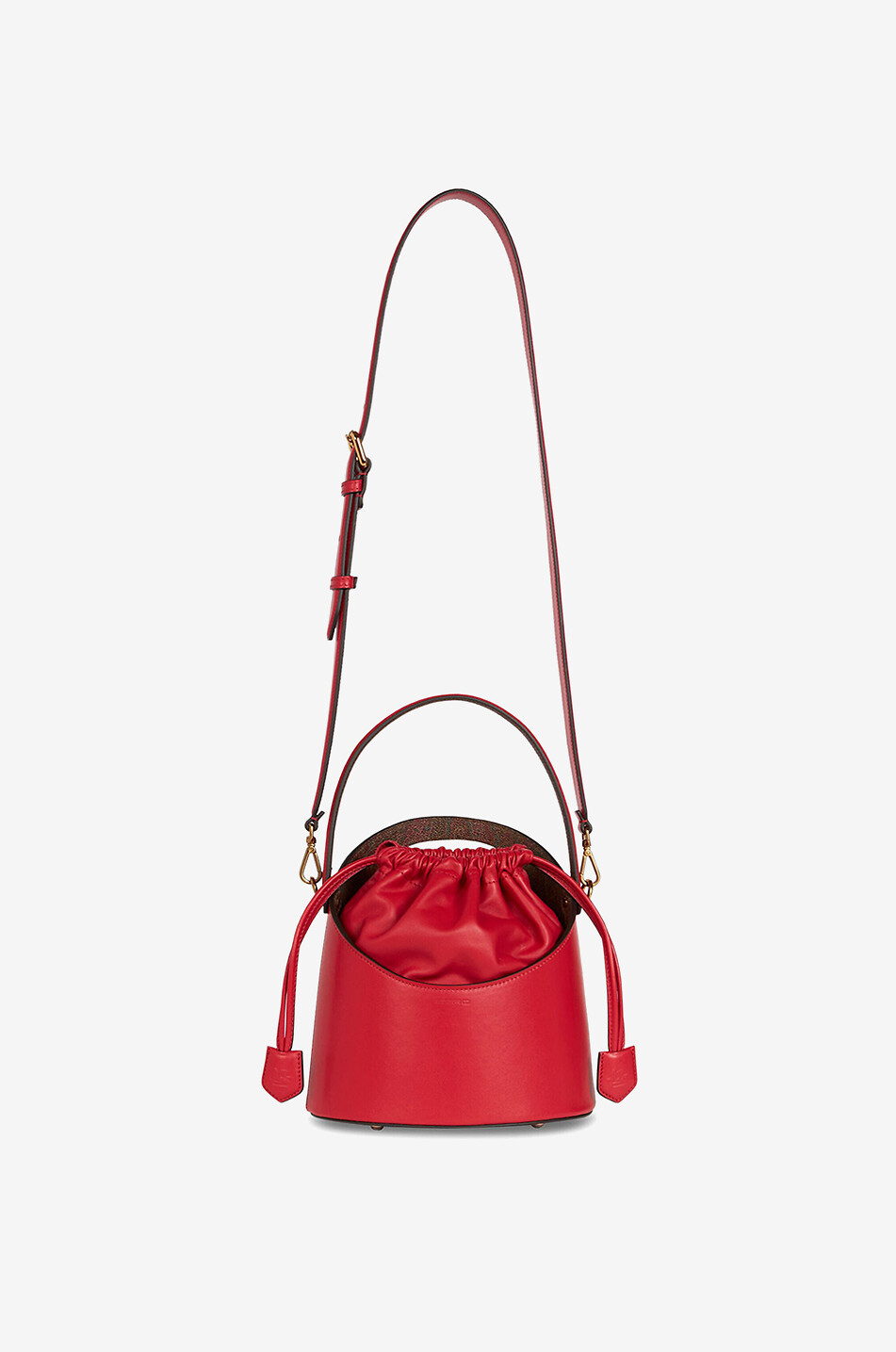 ETRO Saturno Medium leather bucket bag Women RED 5