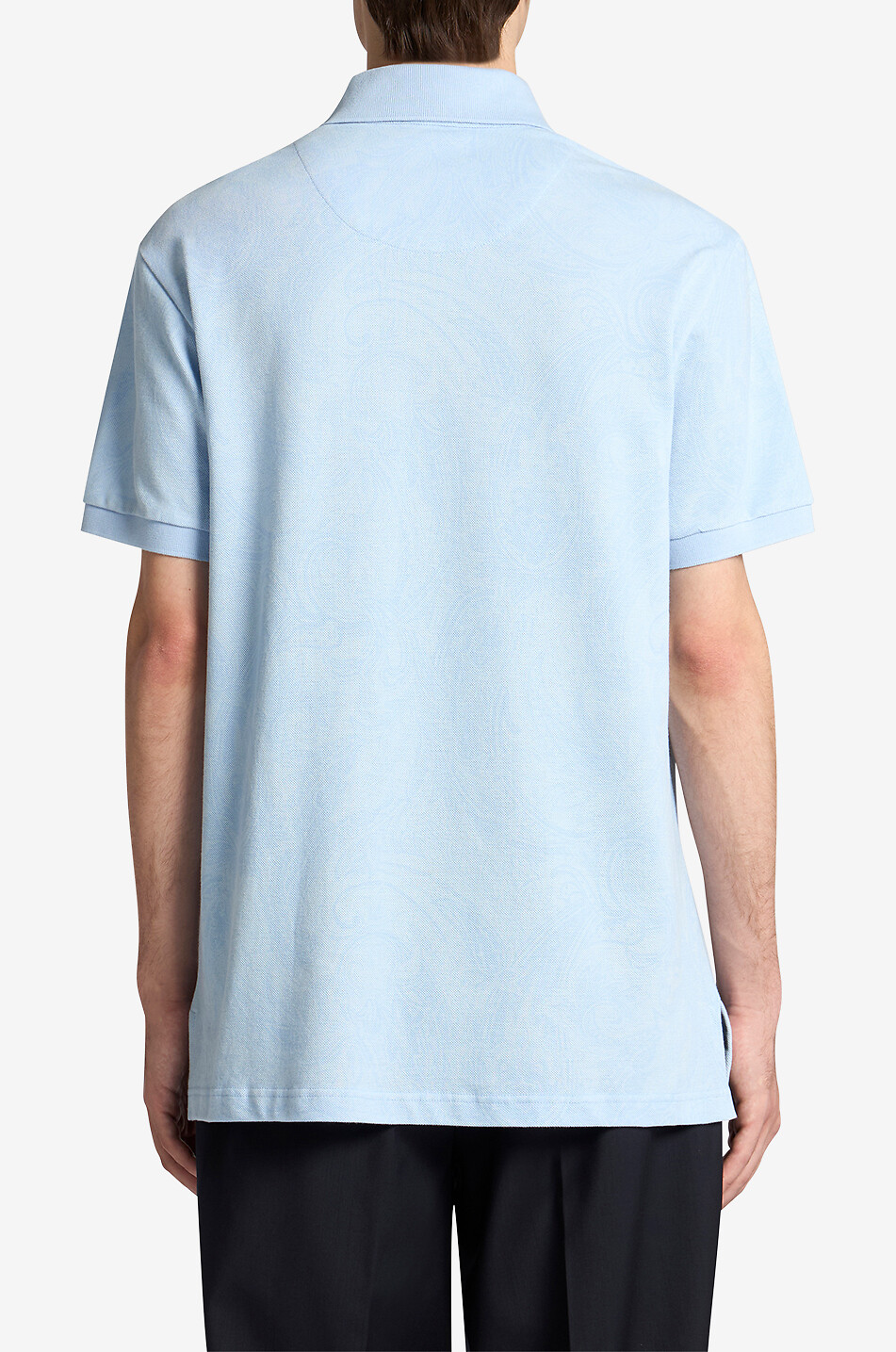 ETRO Polo en coton piqué à manches courtes Floral Paisley Homme BLEU CLAIR 4