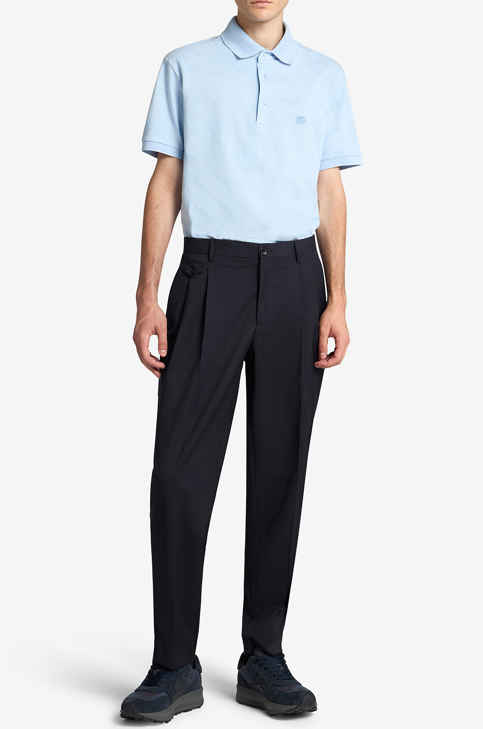 ETRO Polo en coton piqué à manches courtes Floral Paisley Homme BLEU CLAIR 5