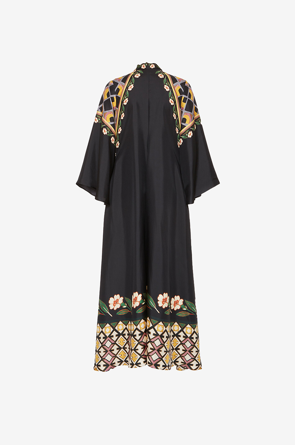 LA DOUBLEJ Magnifico Dazed Placée long silk caftan dress Women BLACK 2