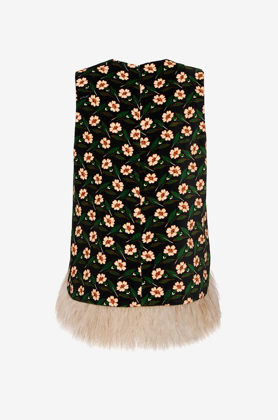 LA DOUBLEJ Top sans manches en velours et plumes La Scala Mayfair Femme MULTICOLORE 2