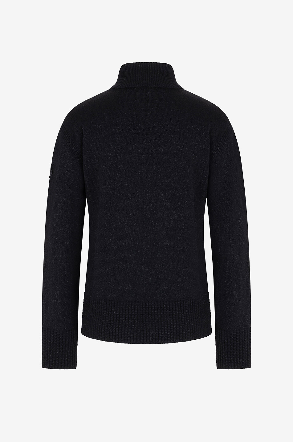 MONCLER Glitzernder Boxy-Rollkragenpullover aus Wolle Damen SCHWARZ 2