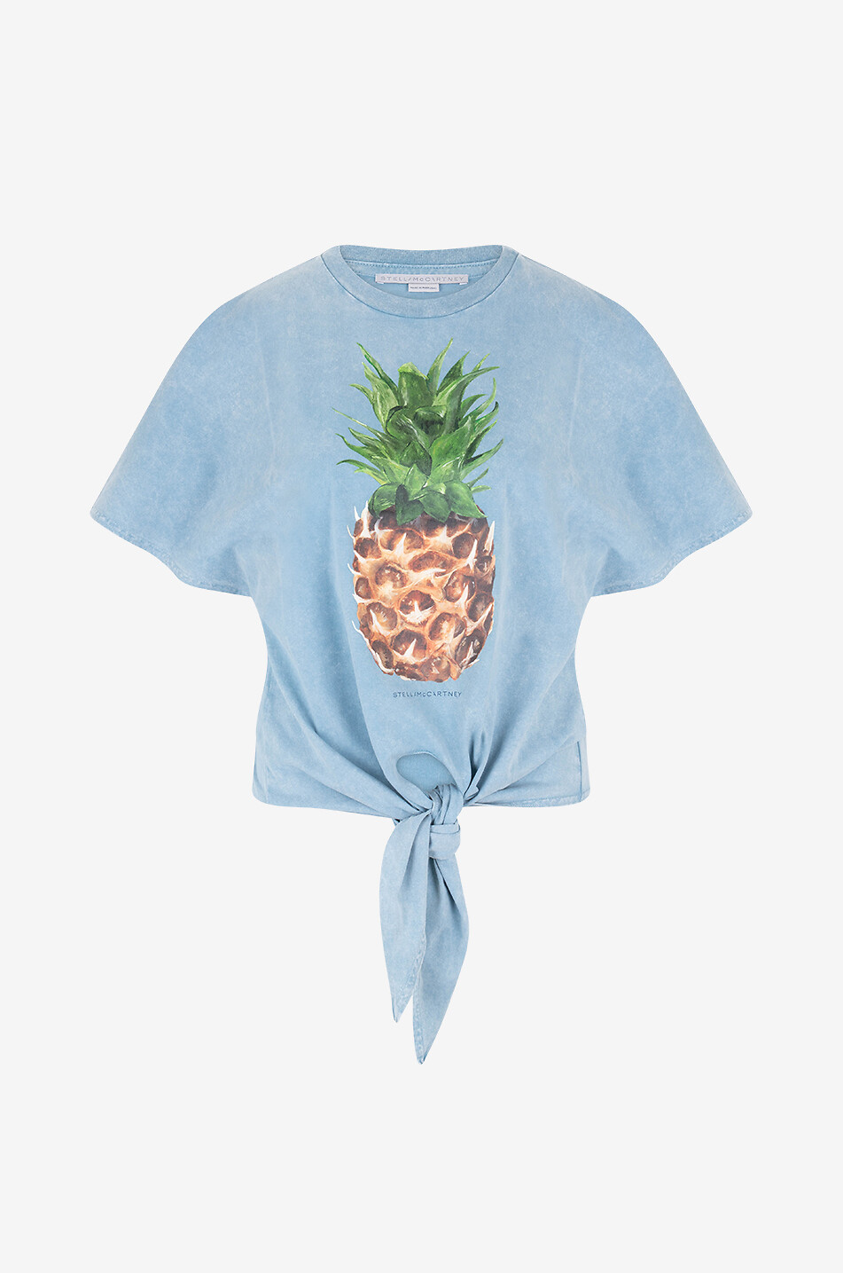 Bio-Baumwoll-T-Shirt mit Zipfeln zum Knoten Pineapple