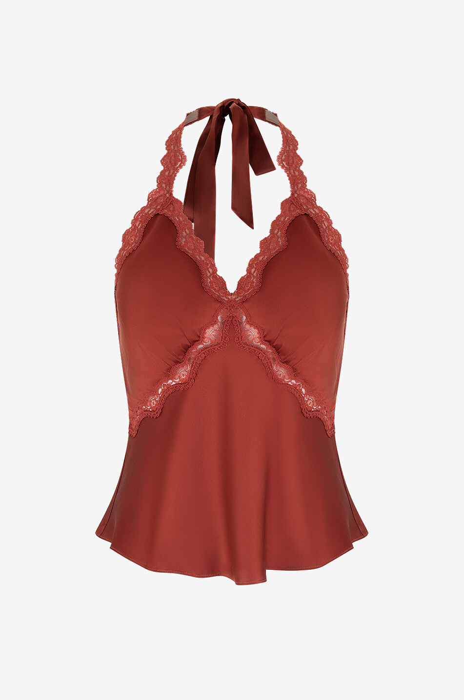 REFORMATION Monica silk and lace camisole Women ORANGE 1