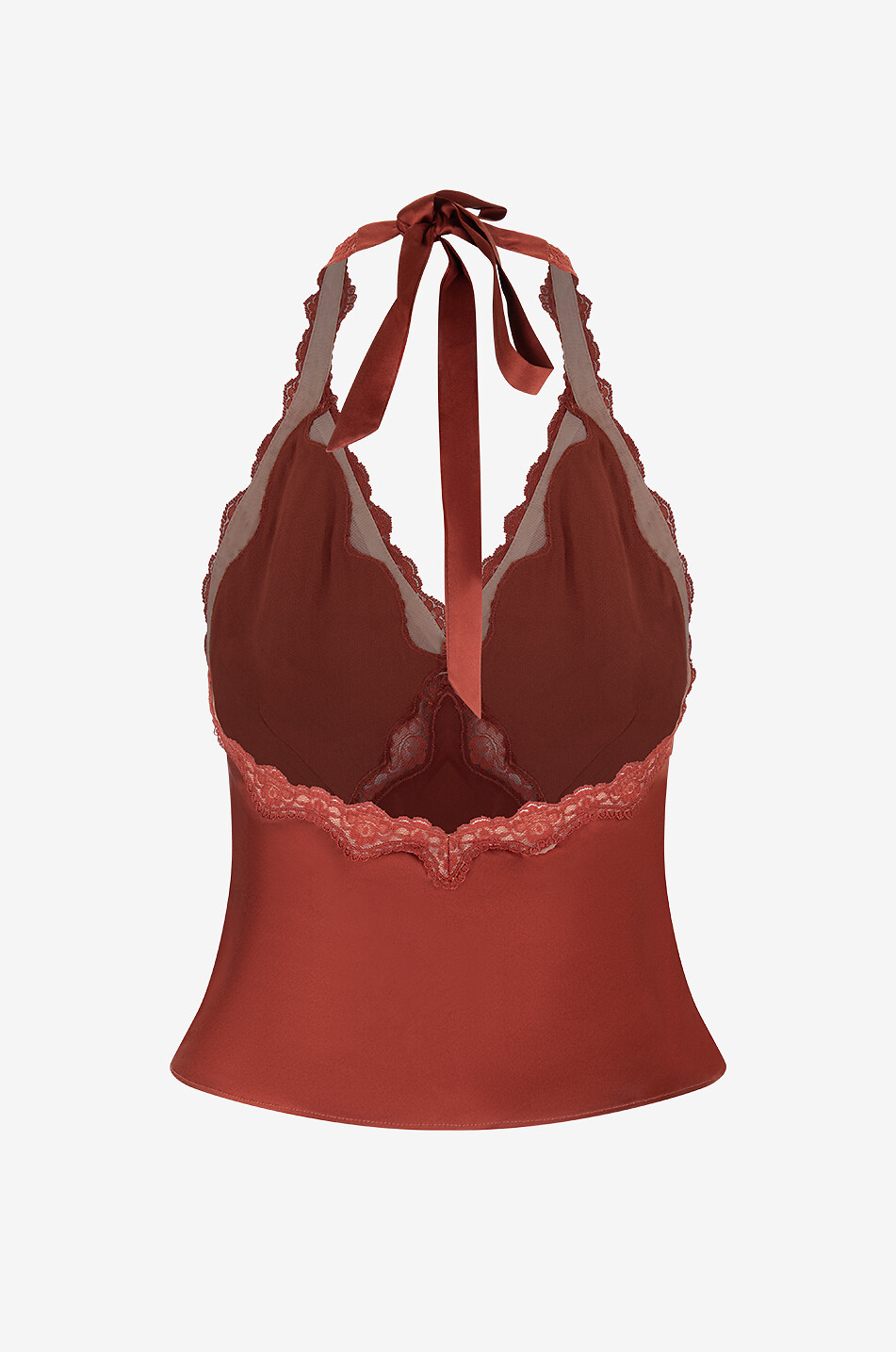 REFORMATION Monica silk and lace camisole Women ORANGE 2