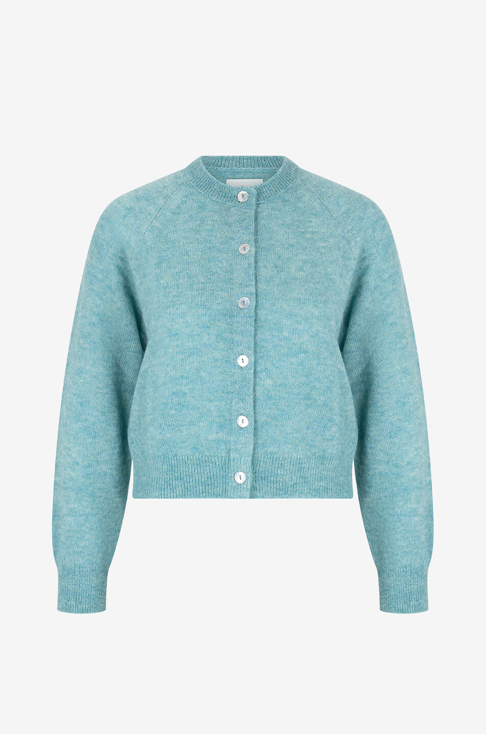 DÔEN Cardigan à col rond en laine alpaga mélangée Petra Femme BLEU CLAIR 1