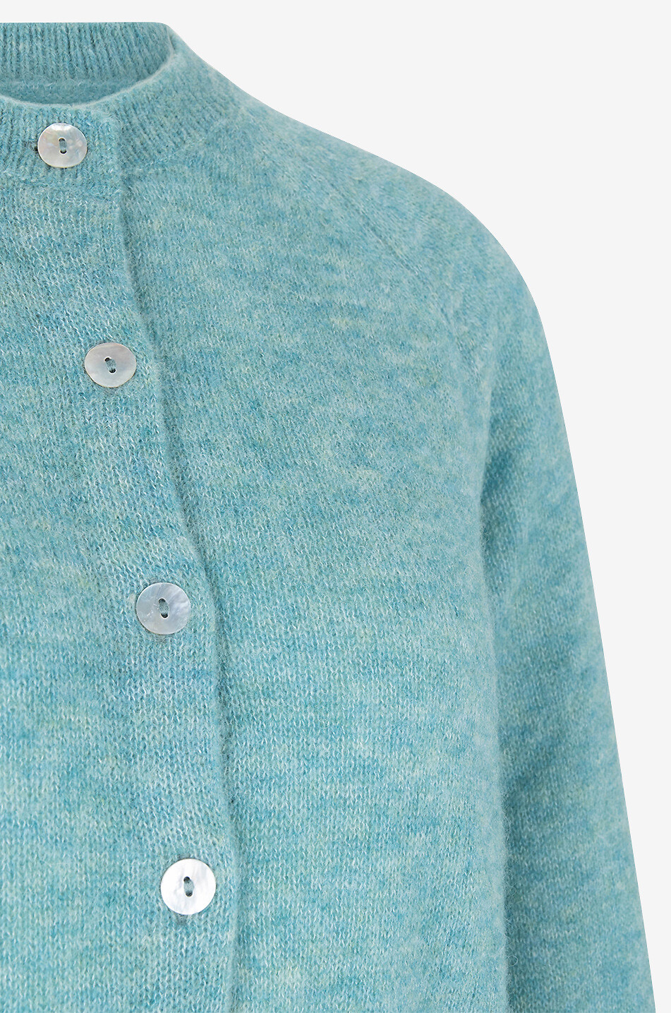 DÔEN Cardigan à col rond en laine alpaga mélangée Petra Femme BLEU CLAIR 3