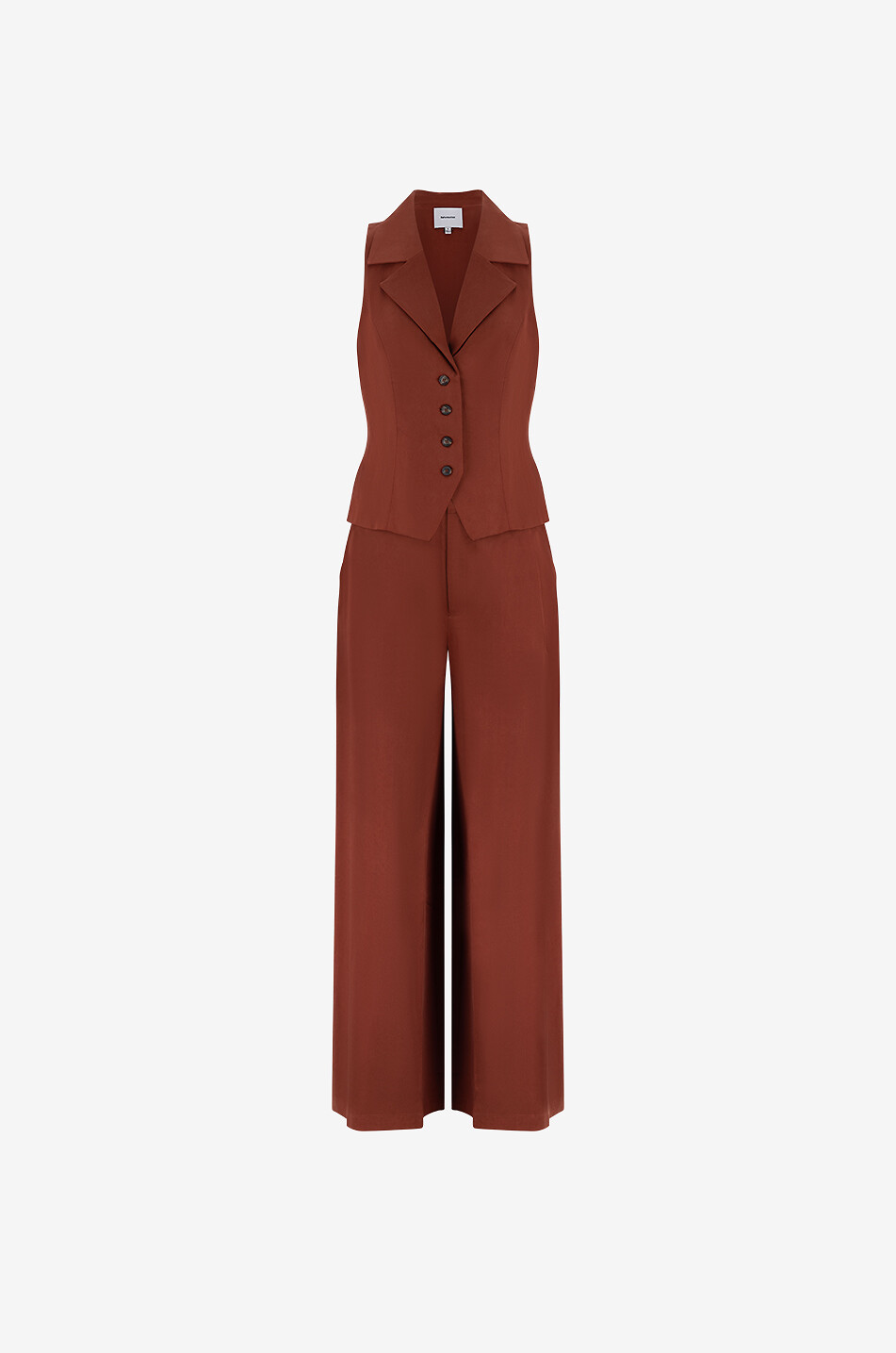 REFORMATION Ensemble pantalon large et gilet Taryn Femme ORANGE FONCÉ 1