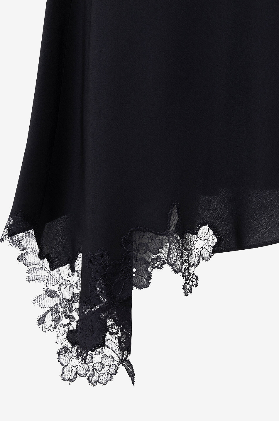STELLA McCARTNEY Asymmetrischer Rock aus Seidencrêpe und Spitze Damen SCHWARZ 3