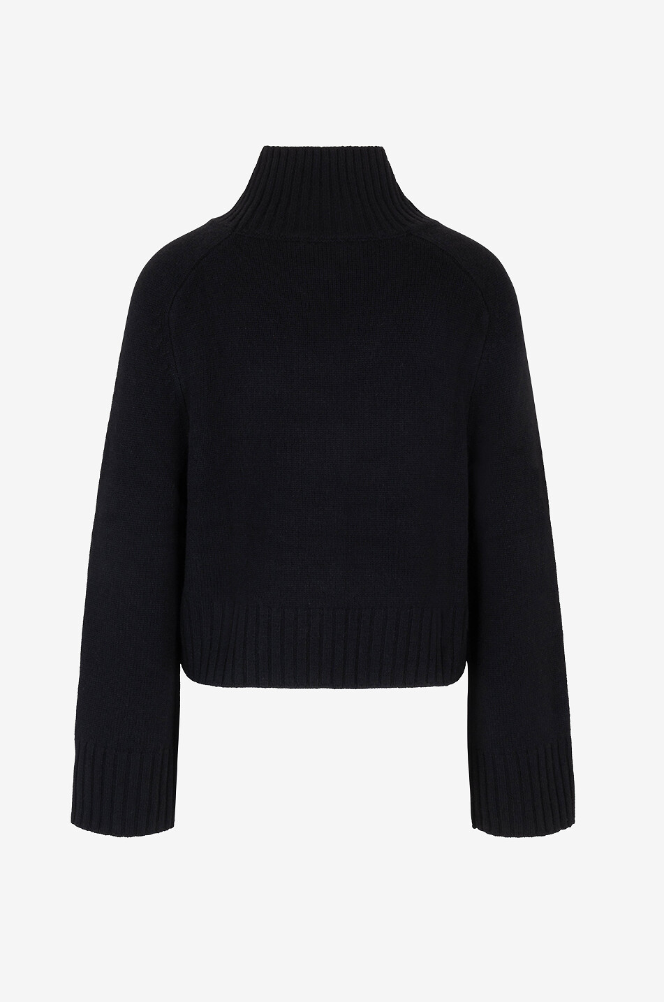 REFORMATION Brooke funnel neck cropped cashmere jumper Women BLACK 2