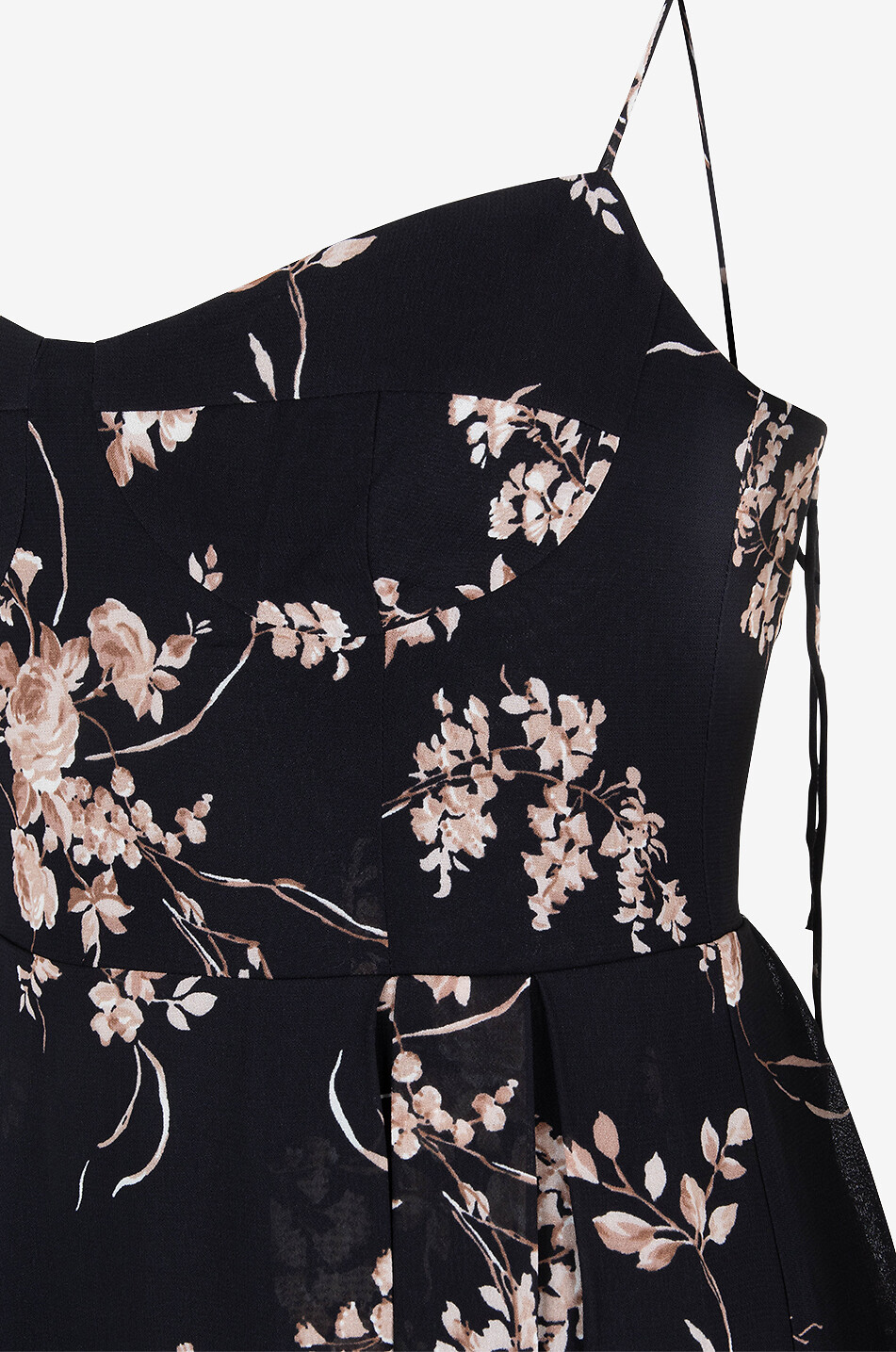 REFORMATION Jaelyn long floral chiffon sundress Women BLACK 3