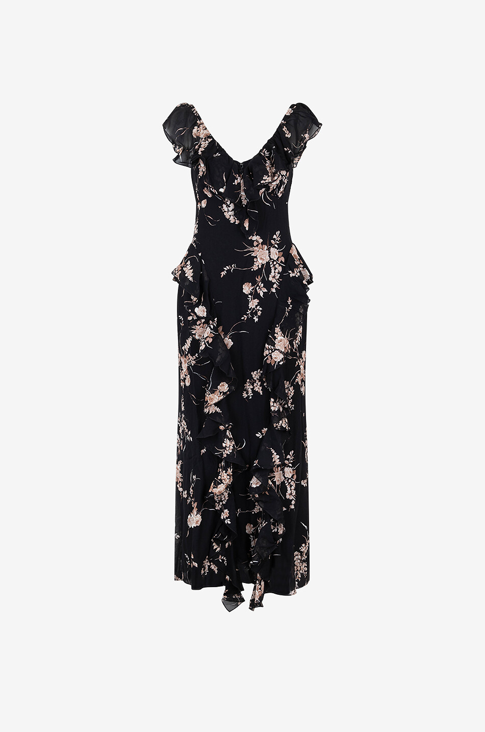REFORMATION Robe longue sans manches à basque Silvana Femme NOIR 1