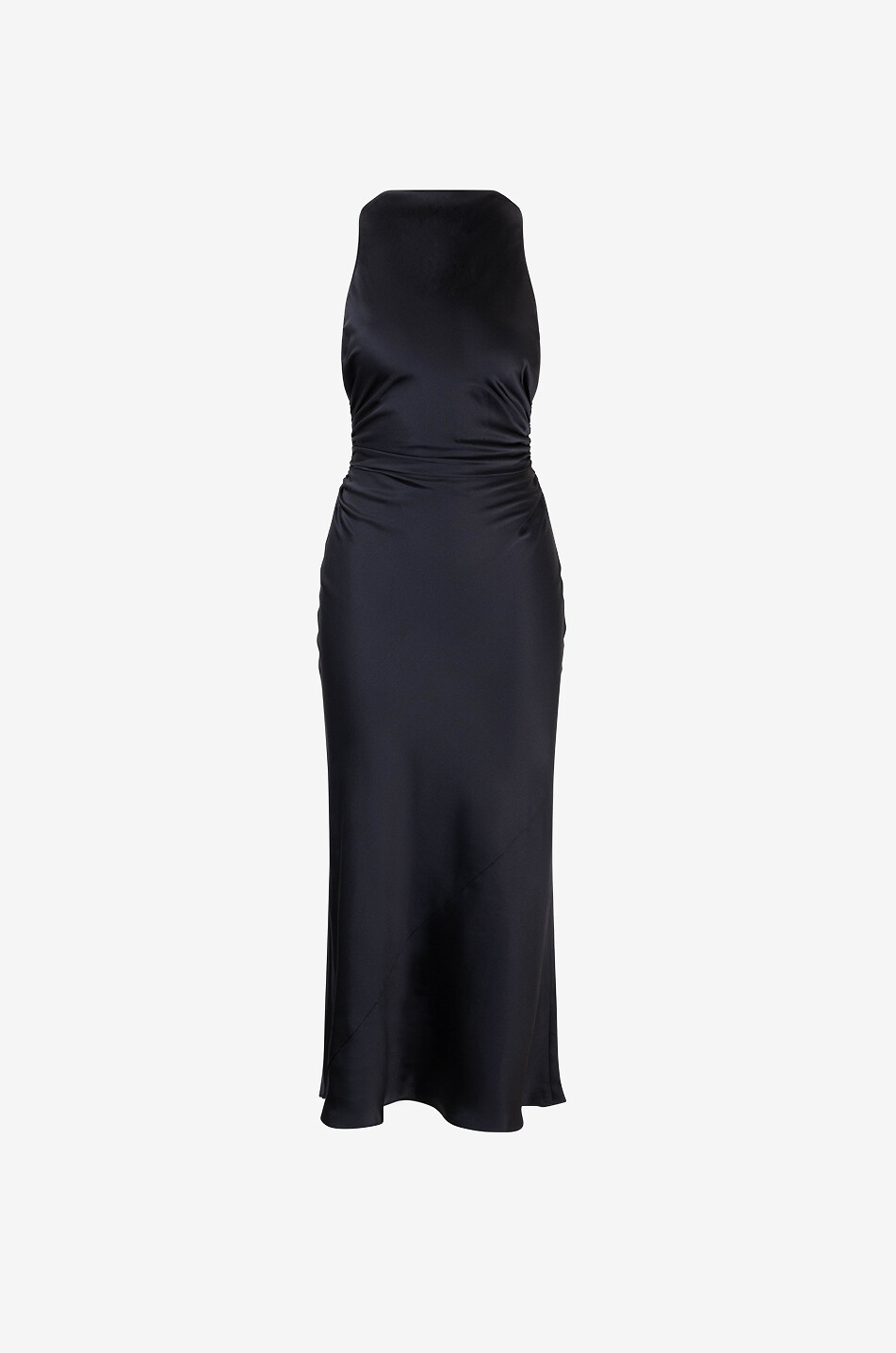 Casette long sleeveless silk satin dress