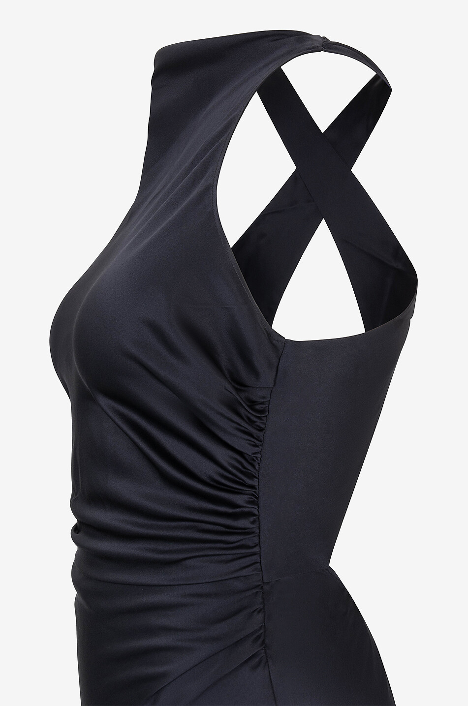 REFORMATION Casette long sleeveless silk satin dress Women BLACK 7