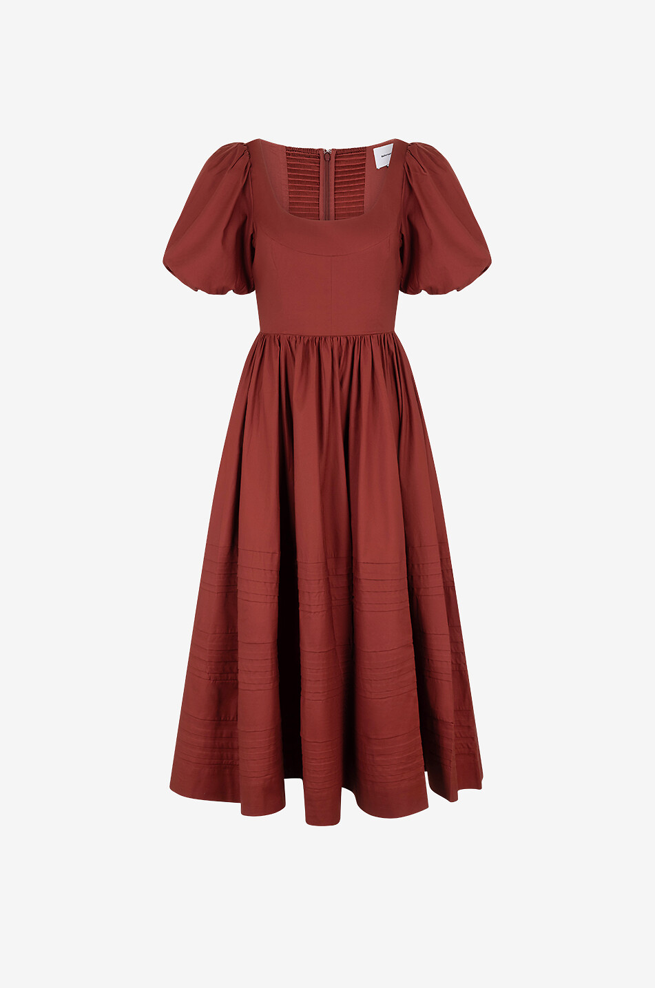 REFORMATION Everlyn flared organic cotton poplin midi dress Women DARK ORANGE 1
