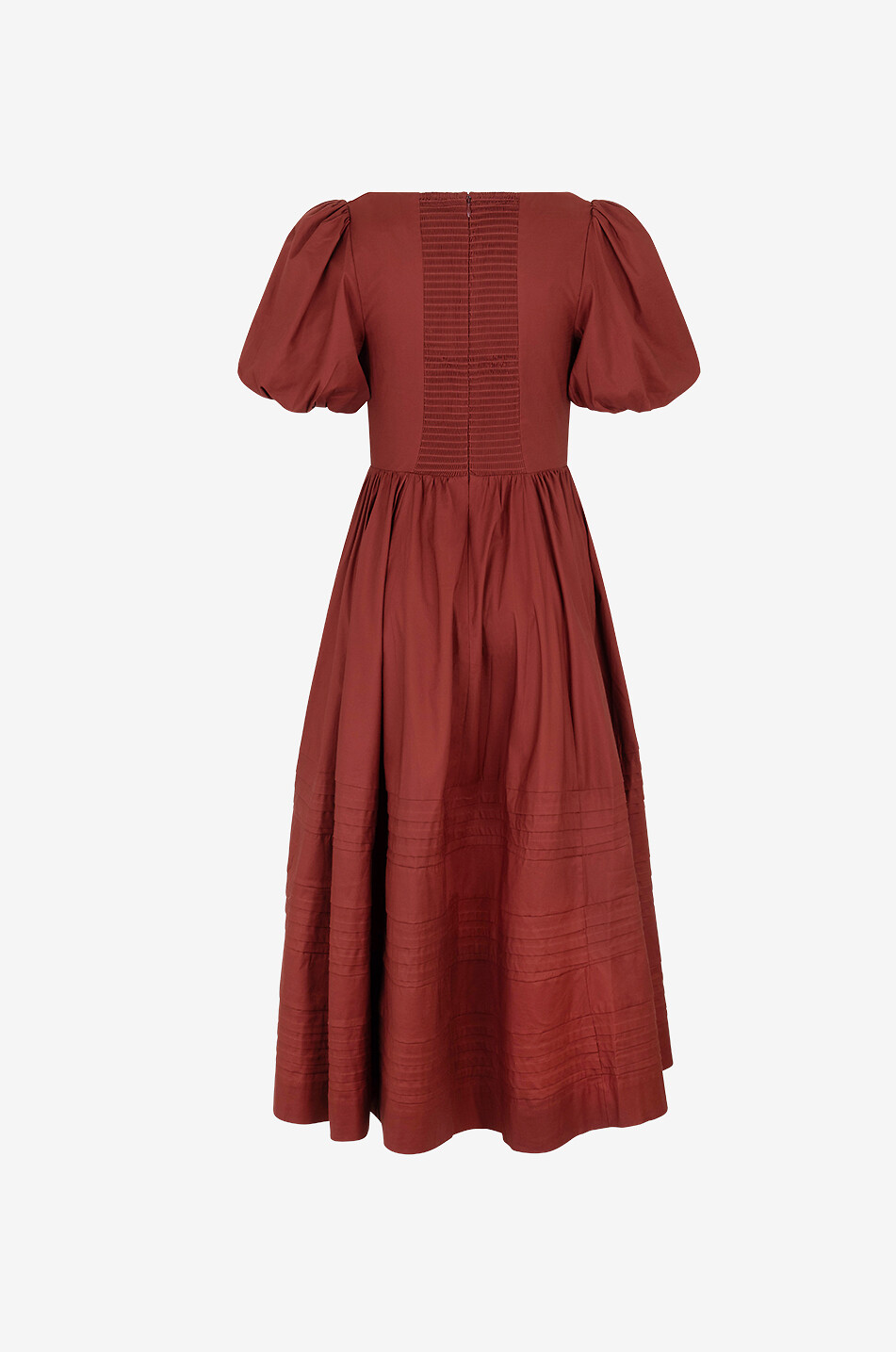 REFORMATION Everlyn flared organic cotton poplin midi dress Women DARK ORANGE 2