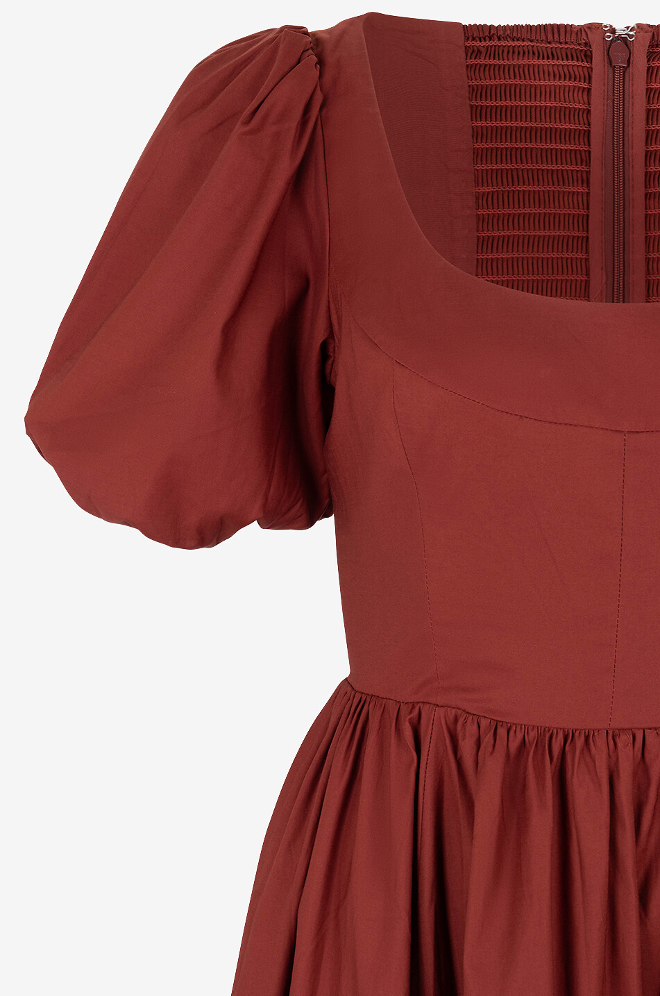 REFORMATION Everlyn flared organic cotton poplin midi dress Women DARK ORANGE 8