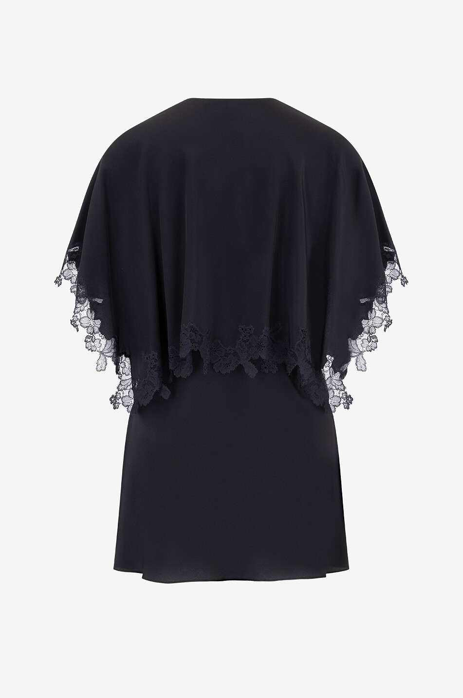 STELLA McCARTNEY Top cape en soie et dentelle Femme NOIR 2