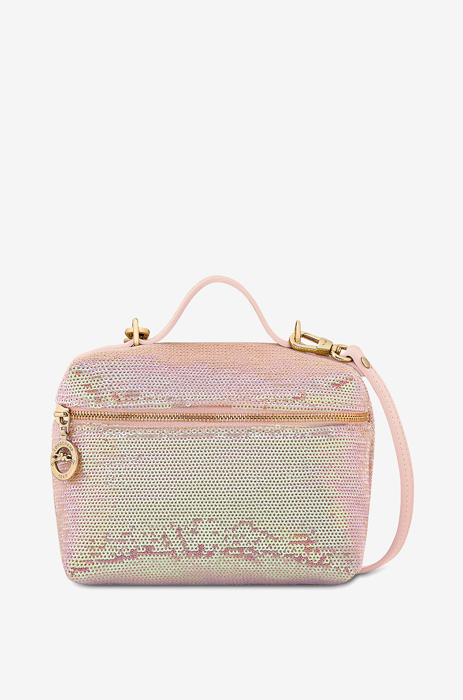 LONGCHAMP Le Pliage Collection XS iridescent sequin shoulder bag Women LIGHT PINK 1