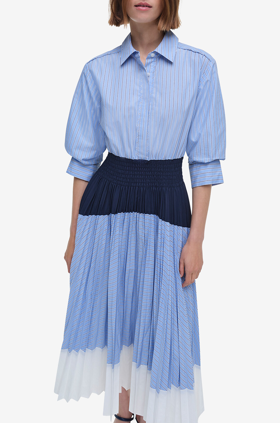 SIMKHAI Jenella cotton midi shirt dress Women BLUE 6