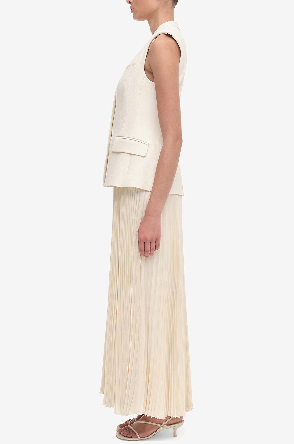 SIMKHAI Ärmelloses Materialmix-Midi-Kleid Georgina Damen WEISS 5