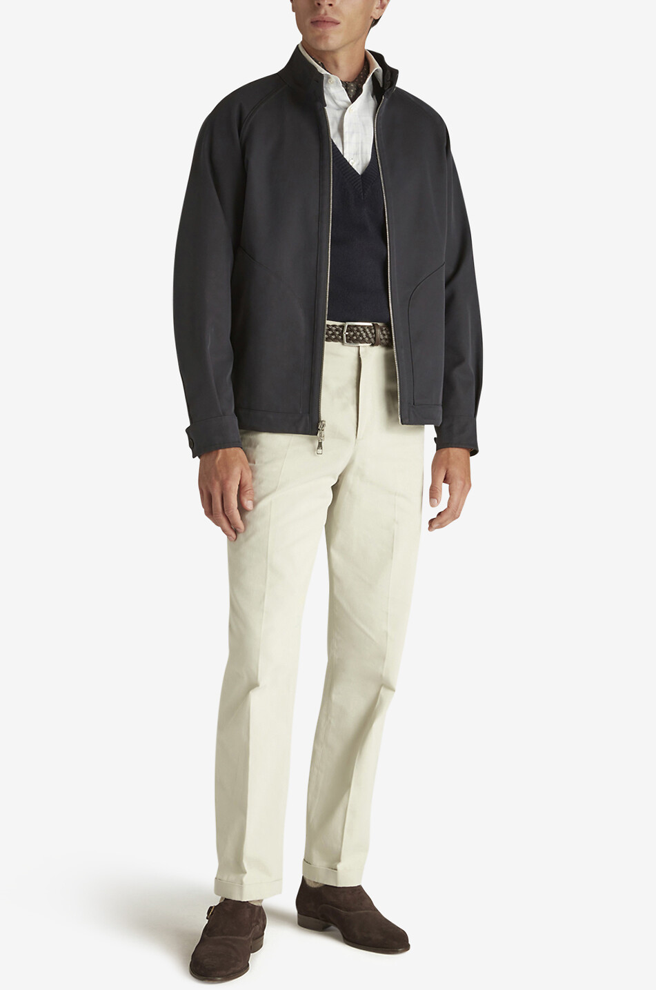 DUNHILL Wendejacke aus Baumwolle Harrington Herren DUNKELBLAU 5