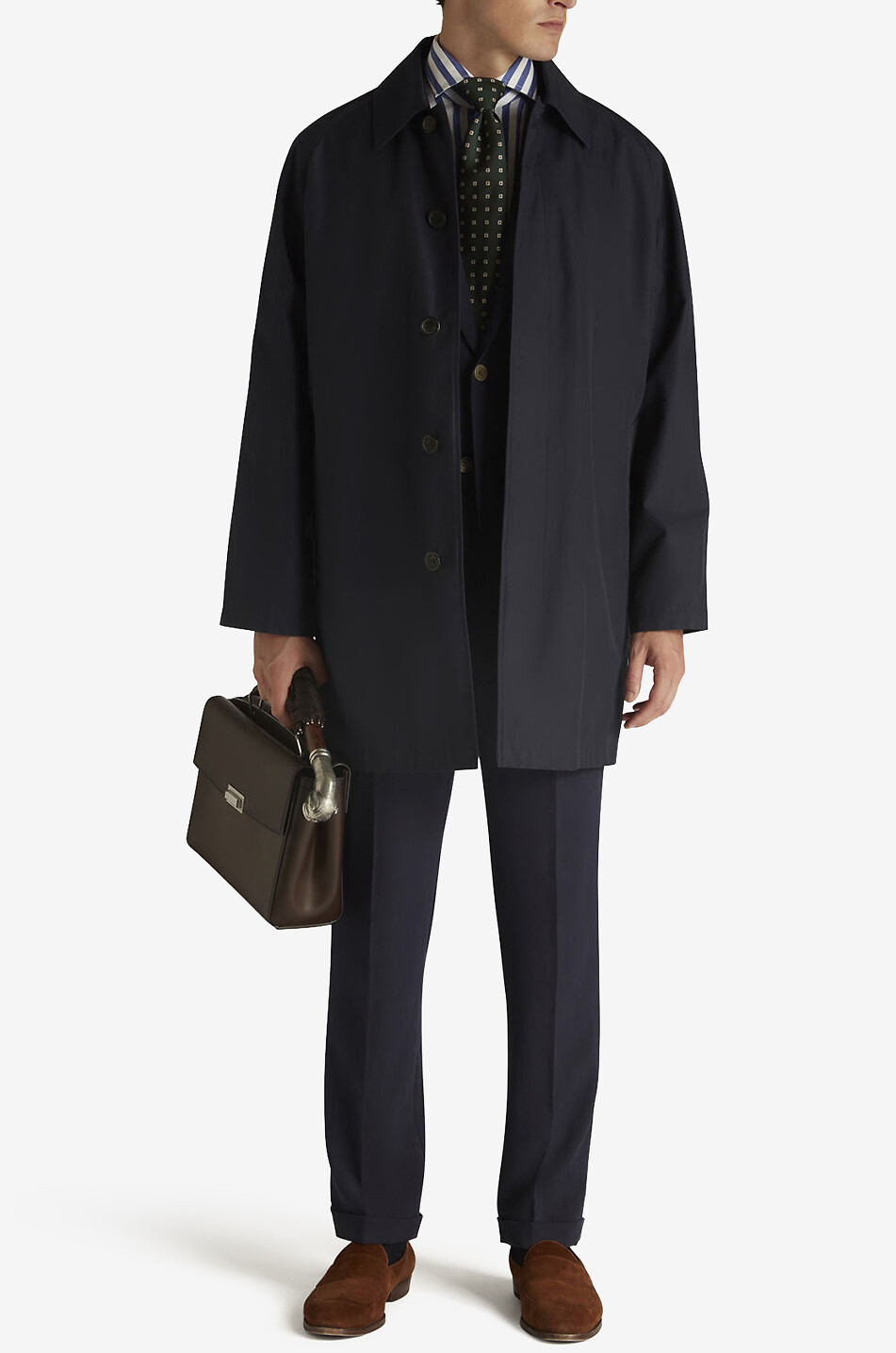 DUNHILL Lightweight cotton twill coat Men DARK BLUE 2