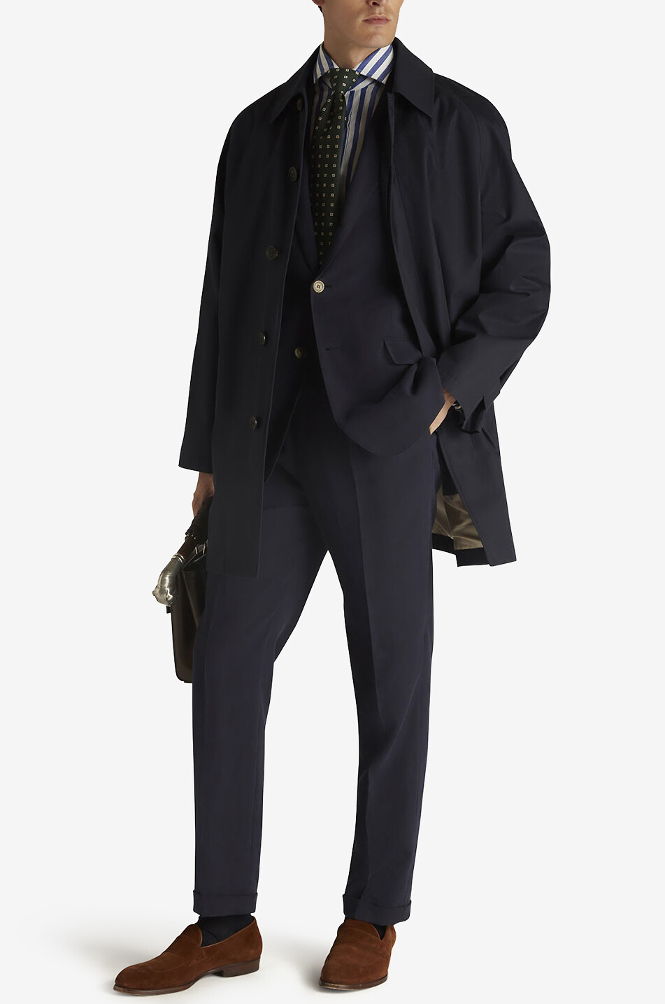 DUNHILL Lightweight cotton twill coat Men DARK BLUE 4