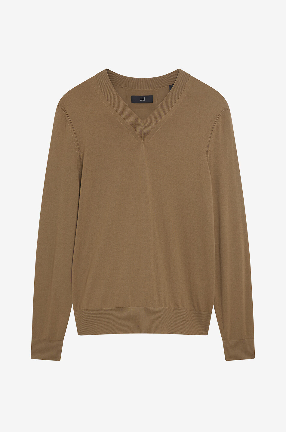 DUNHILL Pullover mit V-Ausschnitt aus Schurwolle Herren COGNAC 1