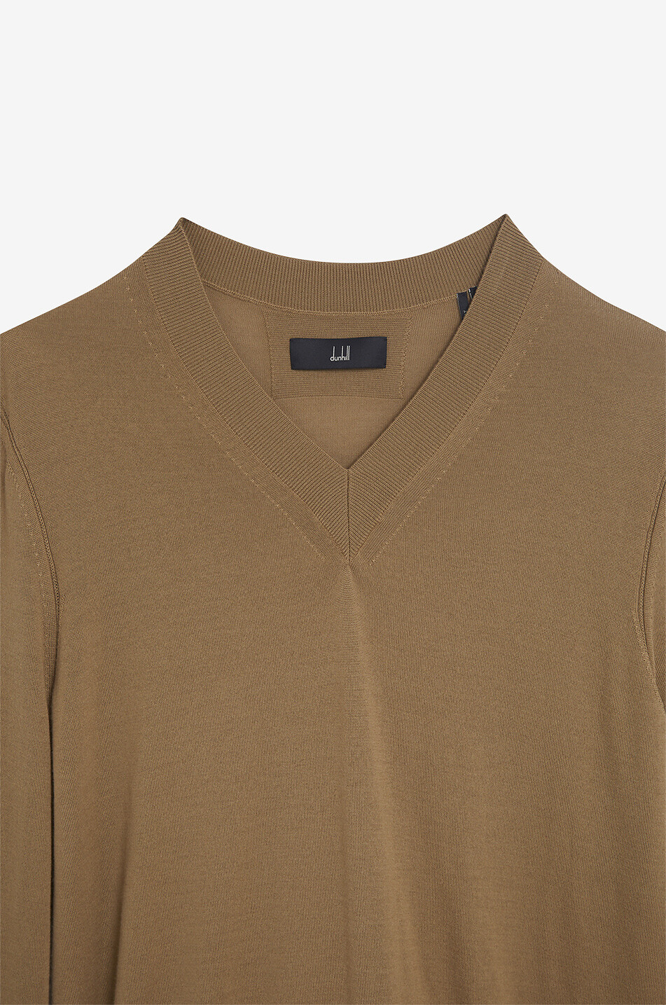 DUNHILL Pullover mit V-Ausschnitt aus Schurwolle Herren COGNAC 6