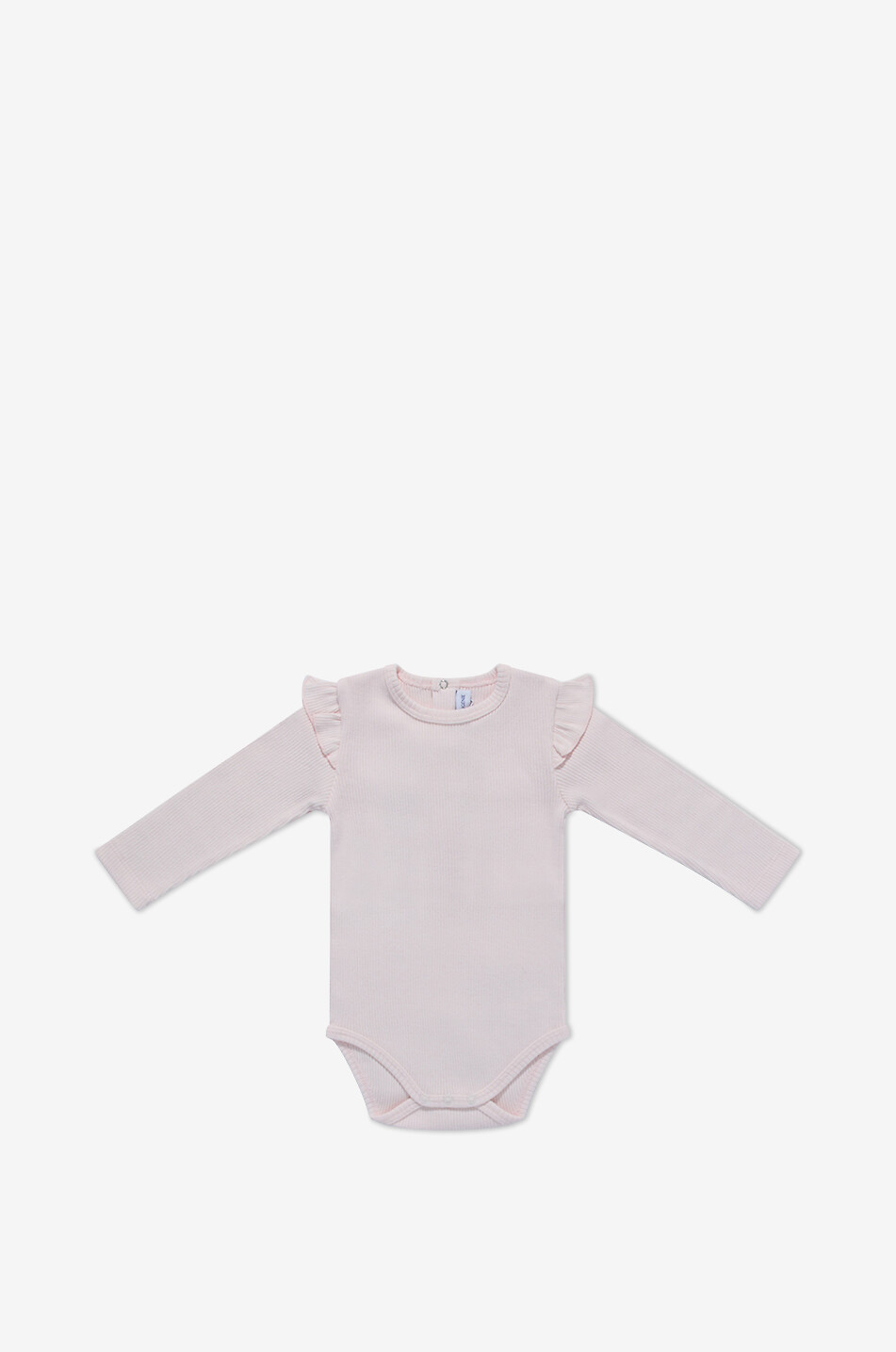 Ruffled rib jersey baby bodysuit